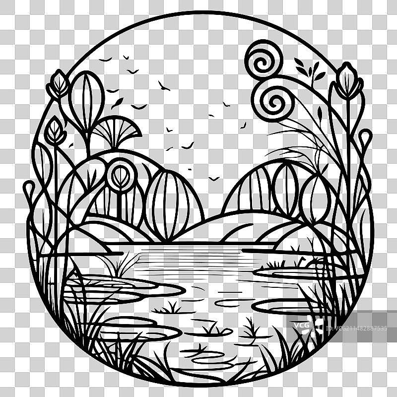 新艺术运动公园手绘涂鸦图片素材