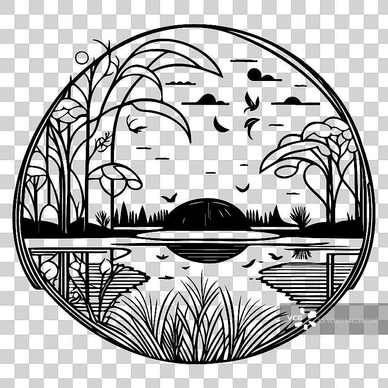 新艺术运动公园手绘涂鸦图片素材