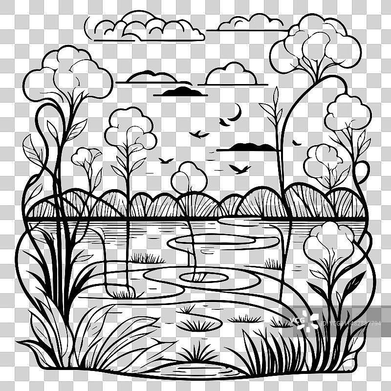 新艺术运动公园手绘涂鸦图片素材