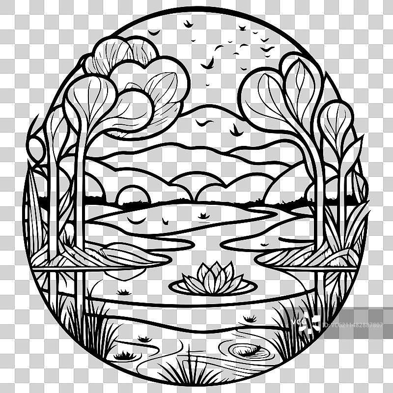 新艺术运动公园手绘涂鸦图片素材