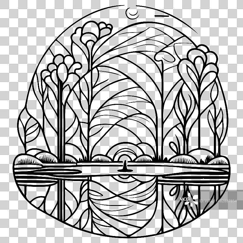 新艺术运动公园手绘涂鸦图片素材