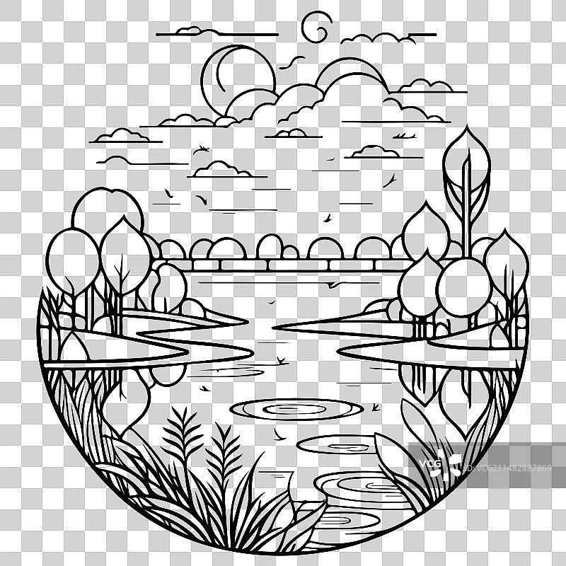 新艺术运动公园手绘涂鸦图片素材