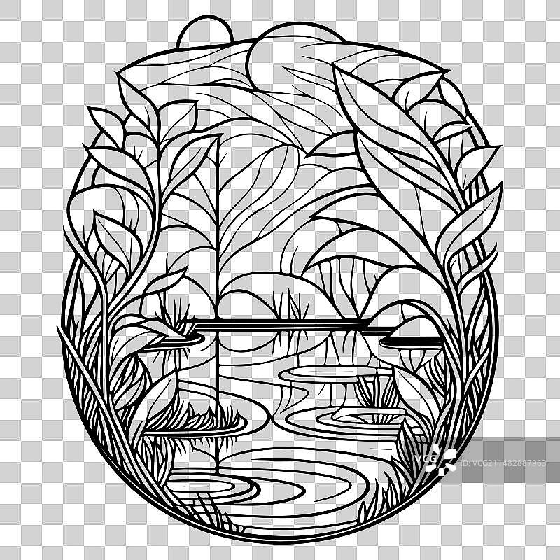 新艺术运动公园手绘涂鸦图片素材