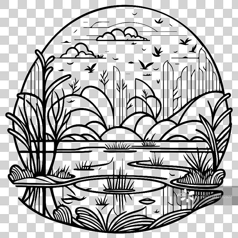 新艺术运动公园手绘涂鸦图片素材