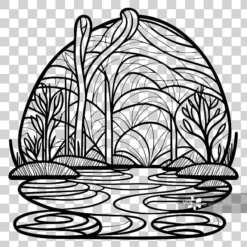 新艺术运动公园手绘涂鸦图片素材