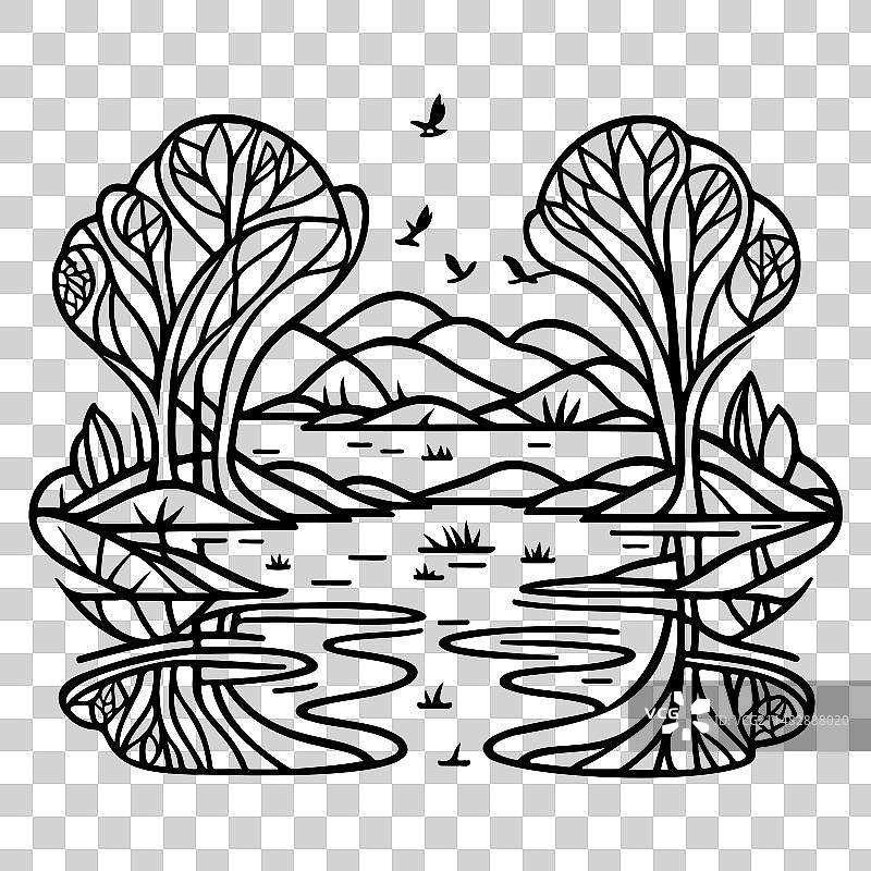 新艺术运动公园手绘涂鸦图片素材