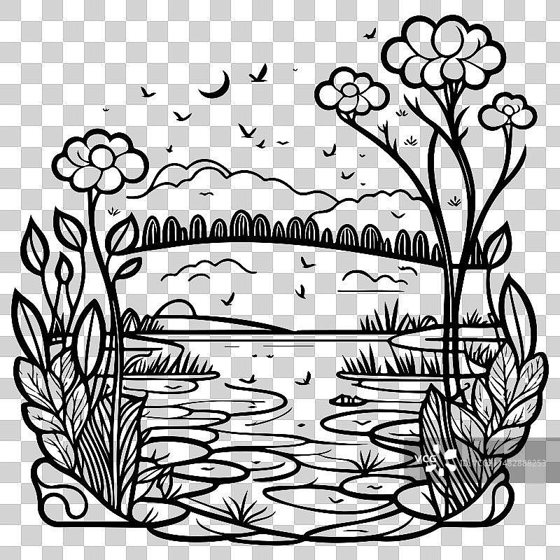 新艺术运动公园手绘涂鸦图片素材