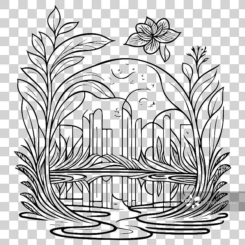 新艺术运动公园手绘涂鸦图片素材