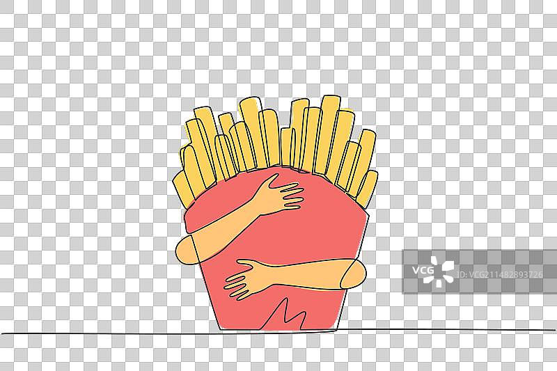 人的双手单线连续绘图图片素材