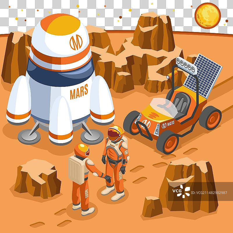 火星探索2.5D图片素材