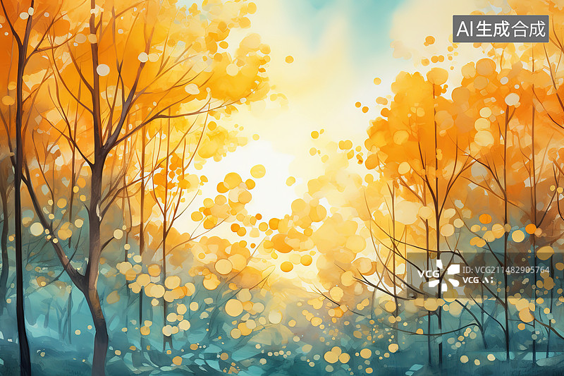 【AI数字艺术】夕阳下的树图片素材