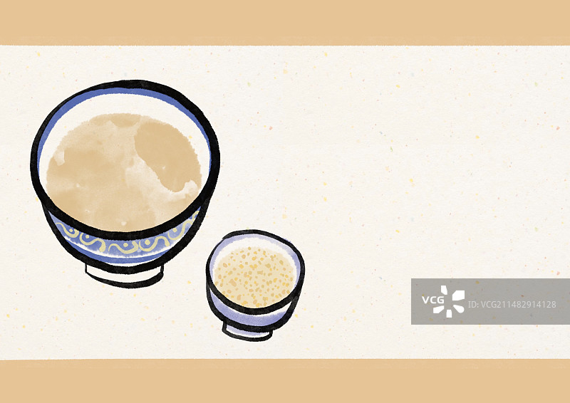 水墨风西藏美食插画图片素材