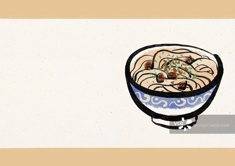 水墨风西藏美食插画-藏面图片素材