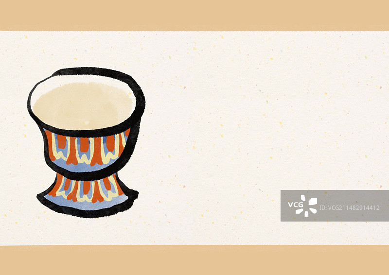 水墨风西藏美食插画-甜茶图片素材