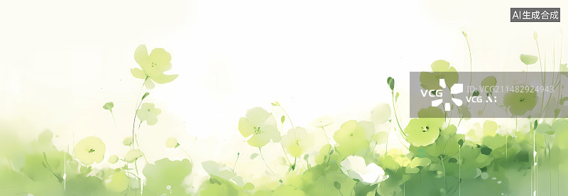 【AI数字艺术】春天水粉插画背景图片素材
