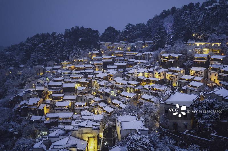 徽州秋季风光航拍图片素材