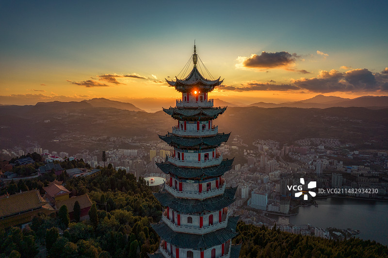 中国云南省红河州个旧市老阴山金刚塔图片素材