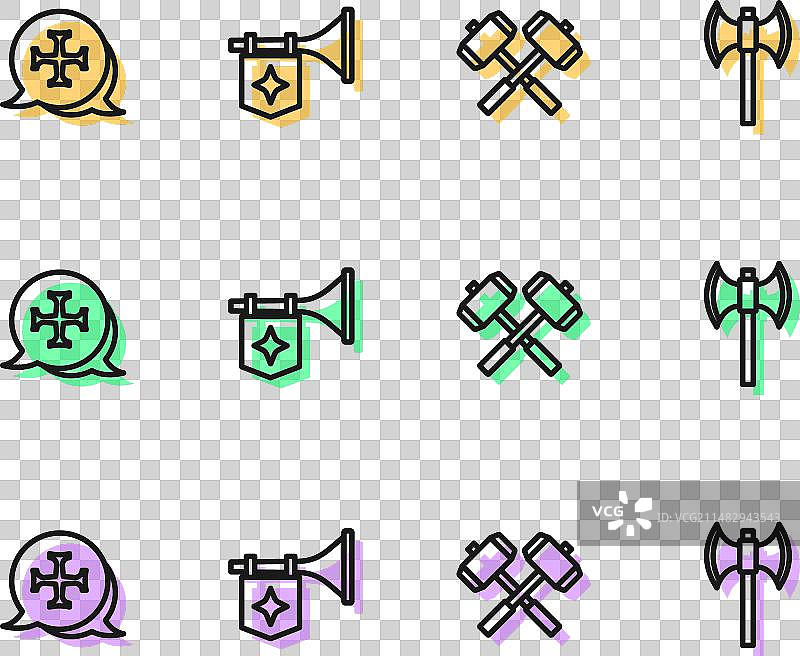 交叉战锤、圣战icon线条合集图片素材