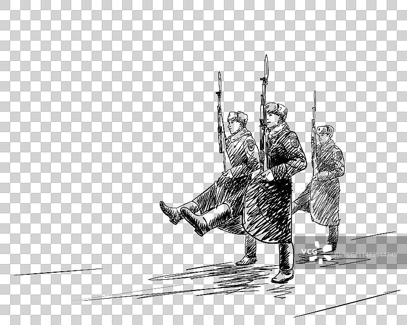 克里姆林宫军团士兵正步游行图片素材