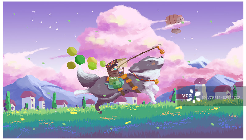 治愈系插画图片素材