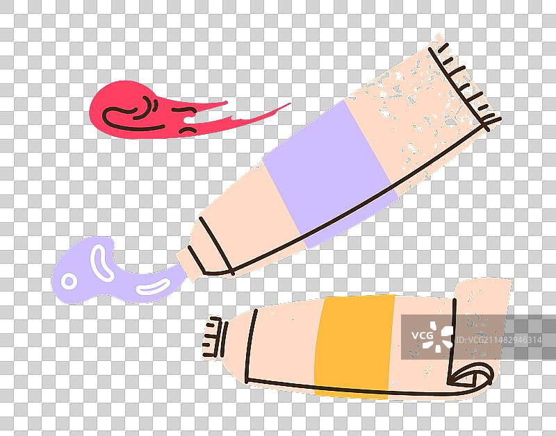 已开封的丙烯或油画颜料管图片素材