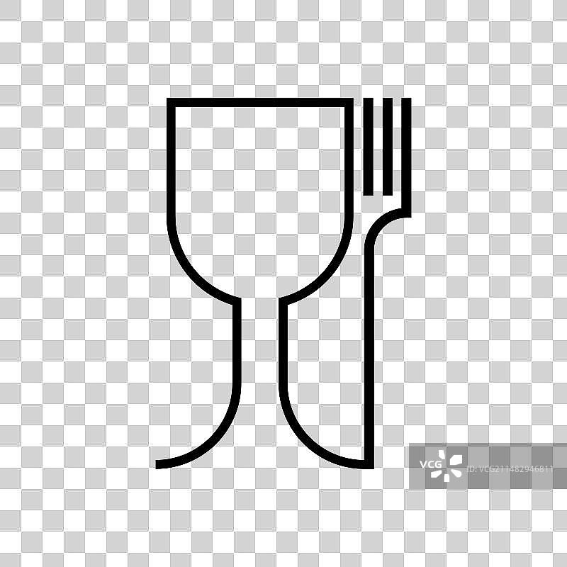 食品安全Logo：酒杯和餐叉标志图片素材