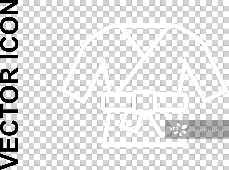 白色线条和服图标，黑色背景图片素材