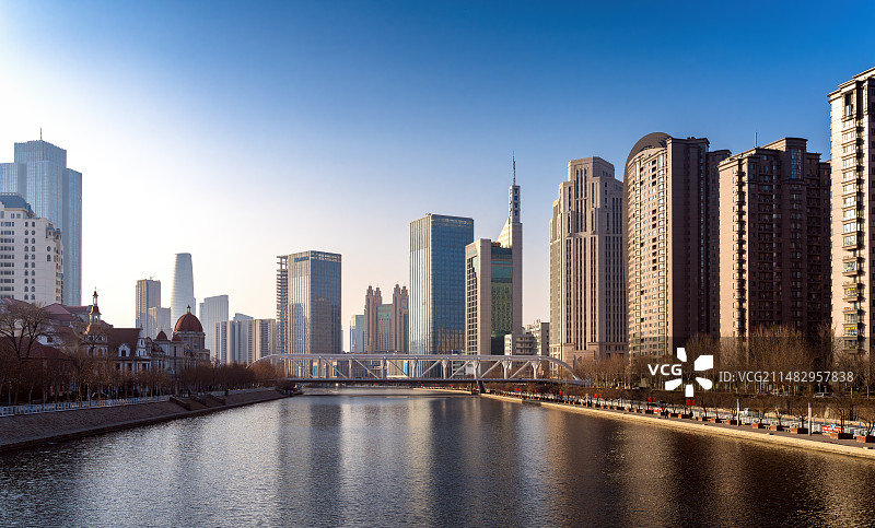 天津风光--海河之滨图片素材