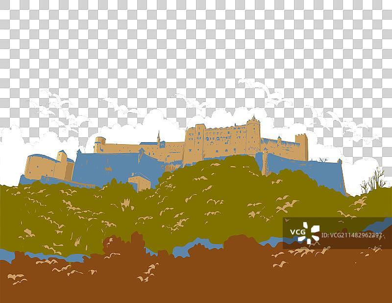 奥地利萨尔茨堡的萨尔茨堡要塞WPA图片素材