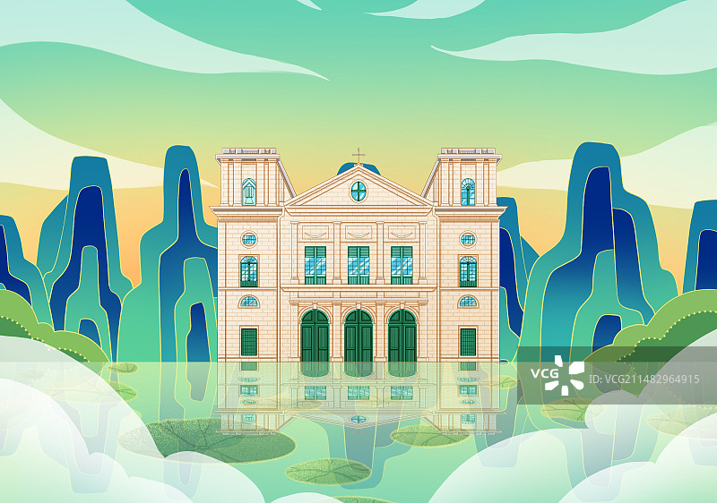 澳门主教座堂图片素材