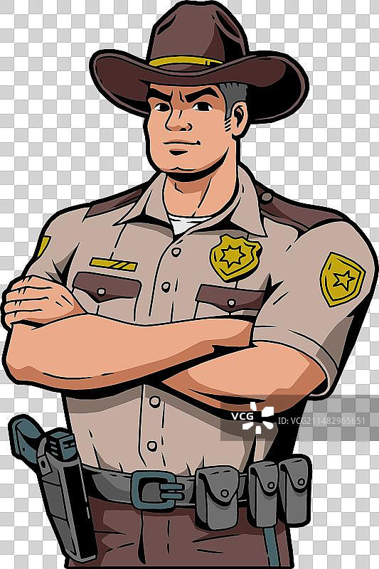 德克萨斯州警察局长交叉双臂图片素材