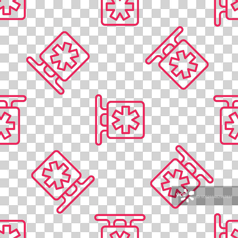 红色线条急救医疗符号-五角星图片素材