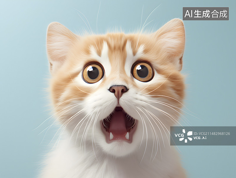 【AI数字艺术】好奇的猫图片素材