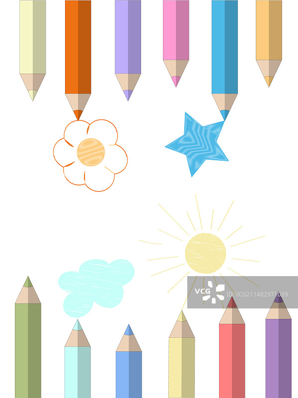 铅笔和涂鸦素描图片素材