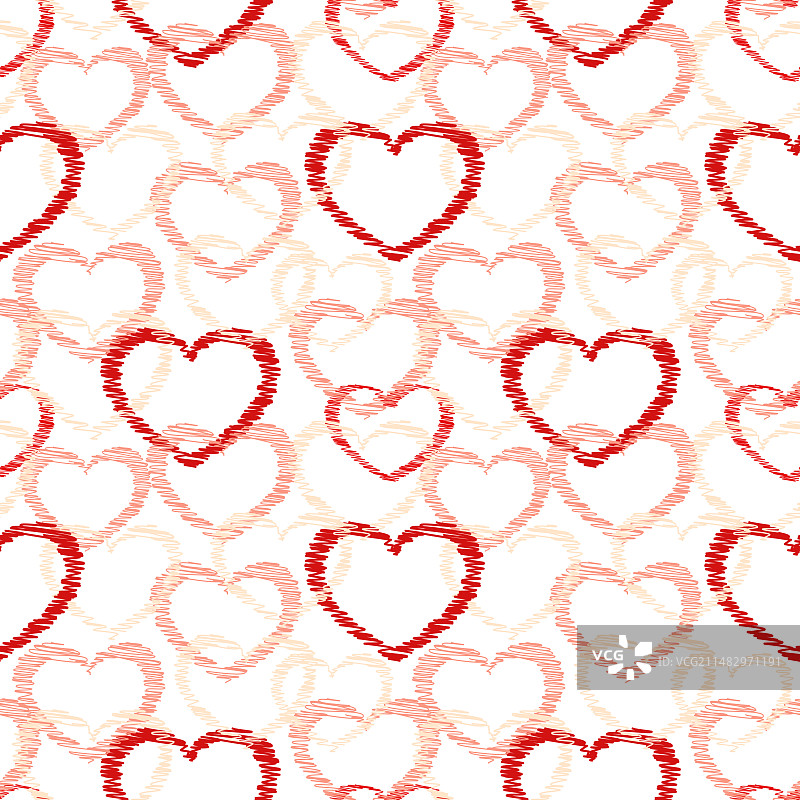 可爱的红色爱心无缝纹理图案图片素材