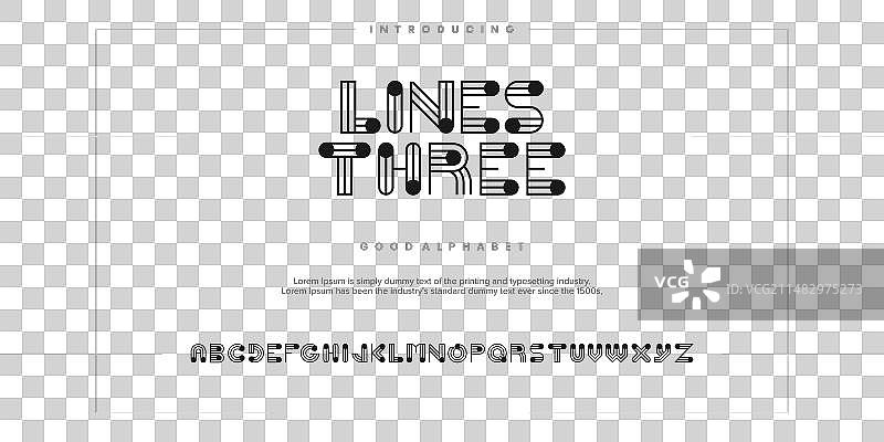 现代抽象数字字母线条字体图片素材