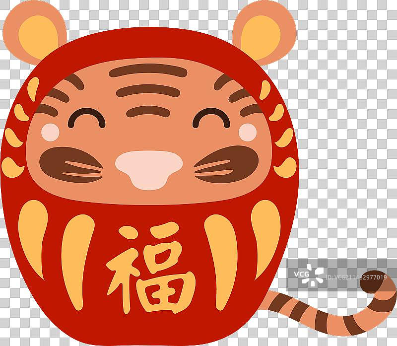 中国生肖可爱卡通老虎达摩图片素材