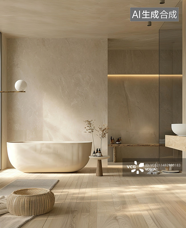 【AI数字艺术】现代豪华风格的卫生间内部图片素材