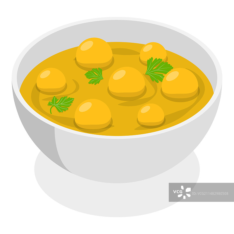 2.5D等距扁平风格汤碗套装2图片素材