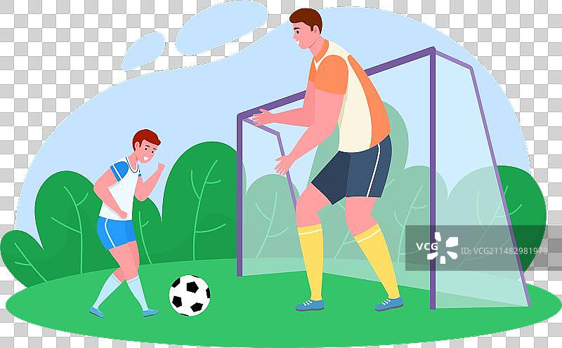 父亲与儿子卡通形象图片素材