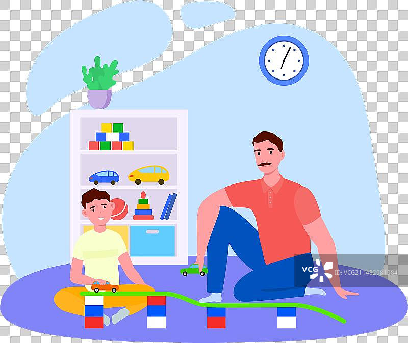 父亲与儿子卡通形象图片素材