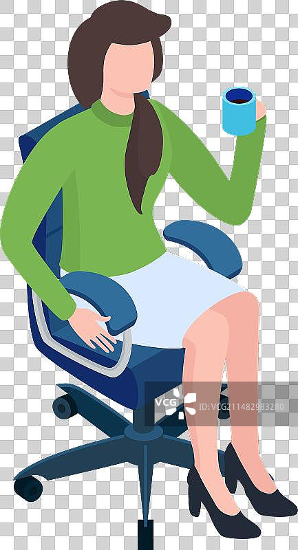 身穿绿色毛衣和裙子的女人图片素材