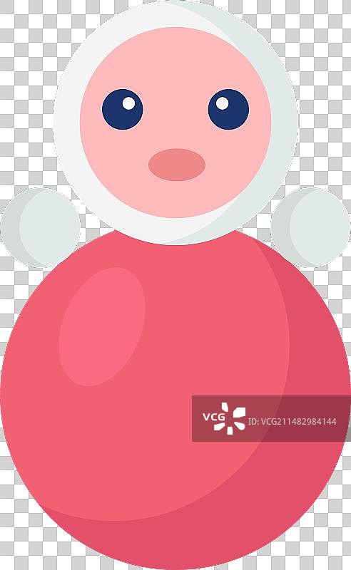 身穿粉色连衣裙的可爱卡通奶奶图片素材