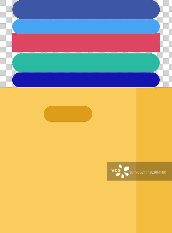 黄色背景上的彩色书籍堆图片素材