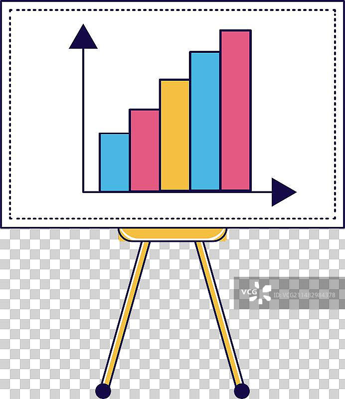 商务三脚架上的彩色条形图图片素材