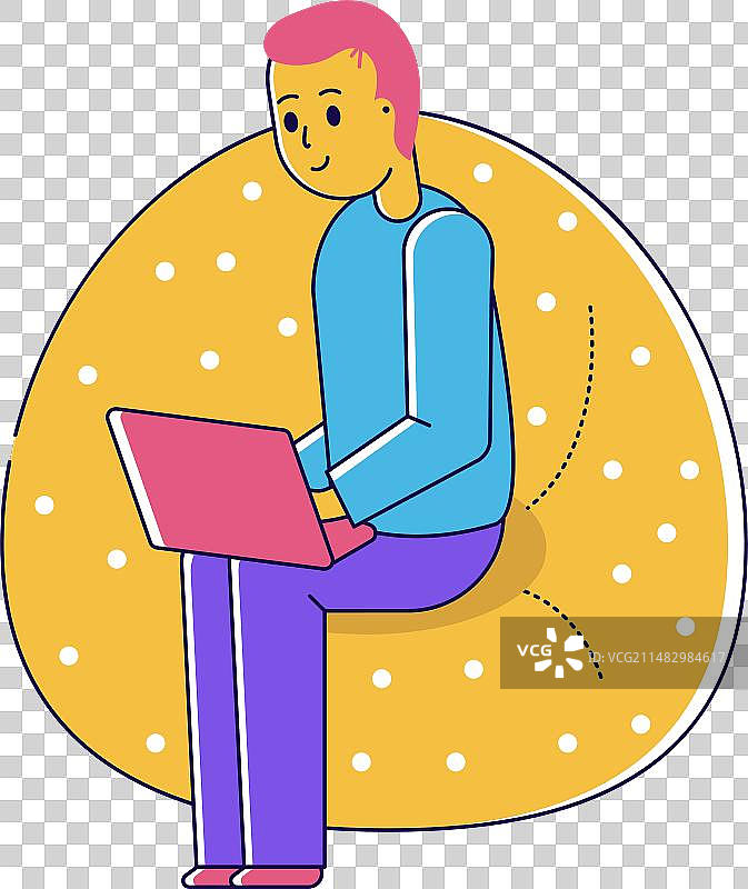 使用笔记本电脑的青年男子图片素材