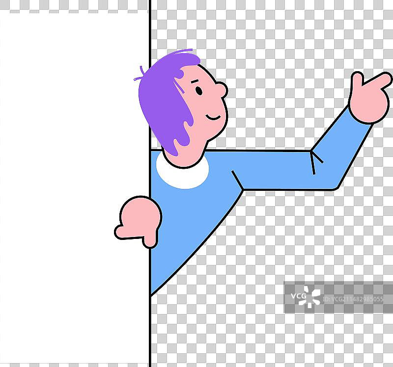 从角落后面偷看的卡通男人图片素材