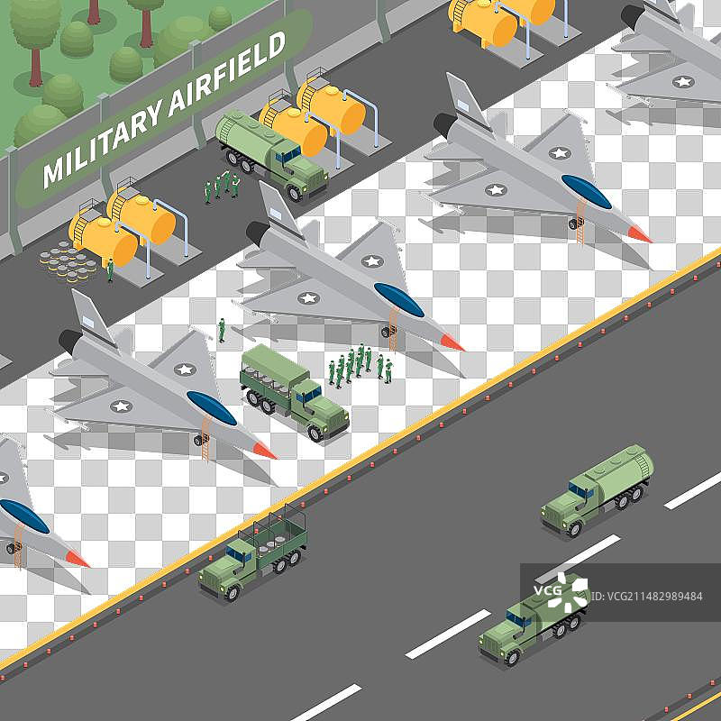 军用机场2.5D示意图片素材