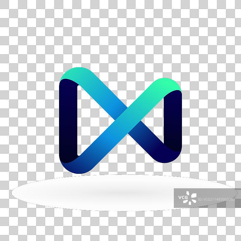 渐变蓝色无限logo图标图片素材