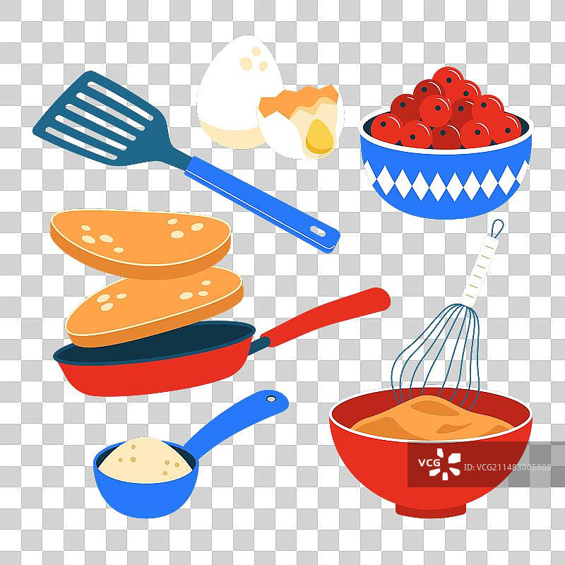 白色背景上的薄烤饼日设计元素图片素材